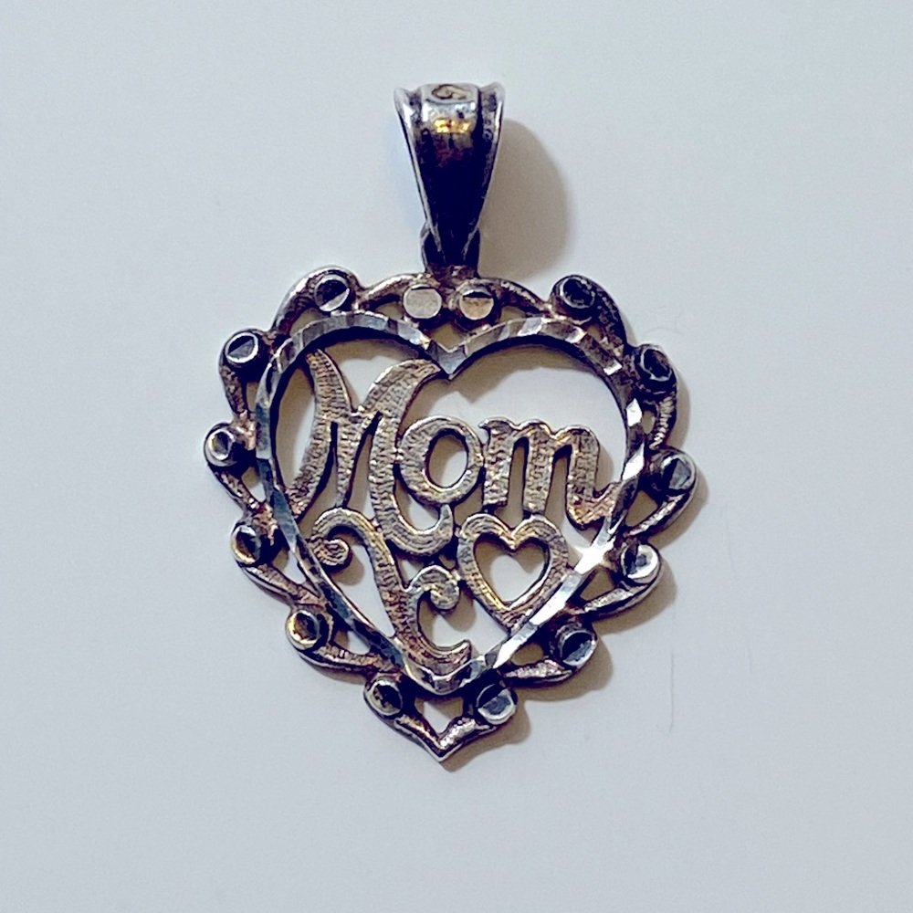 Silver Mom Heart Pendant
